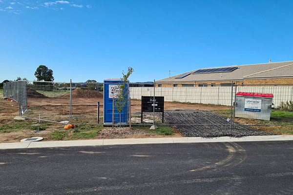 Flat block of land before building a new house