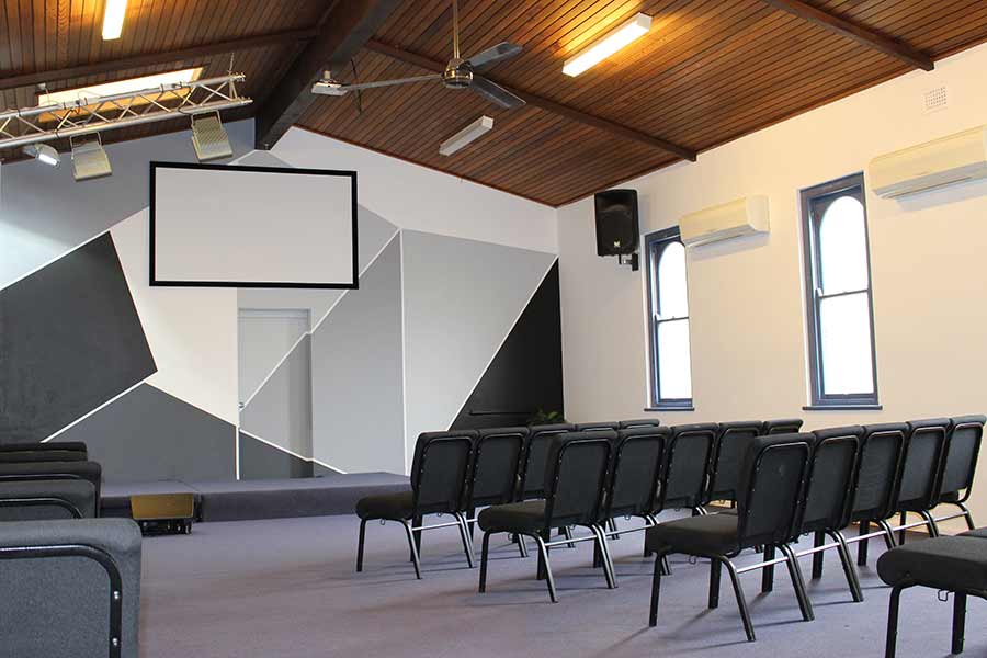 Contemporary geometric design for church interior